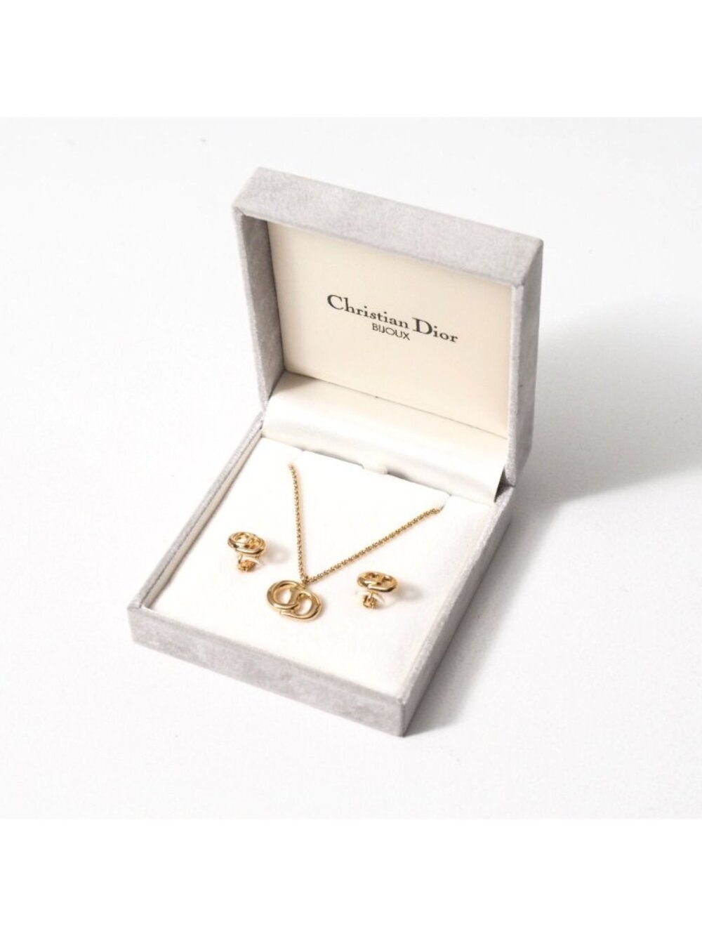 Dior Vintage Necklace 2 Piece Set CD Logo Earrings